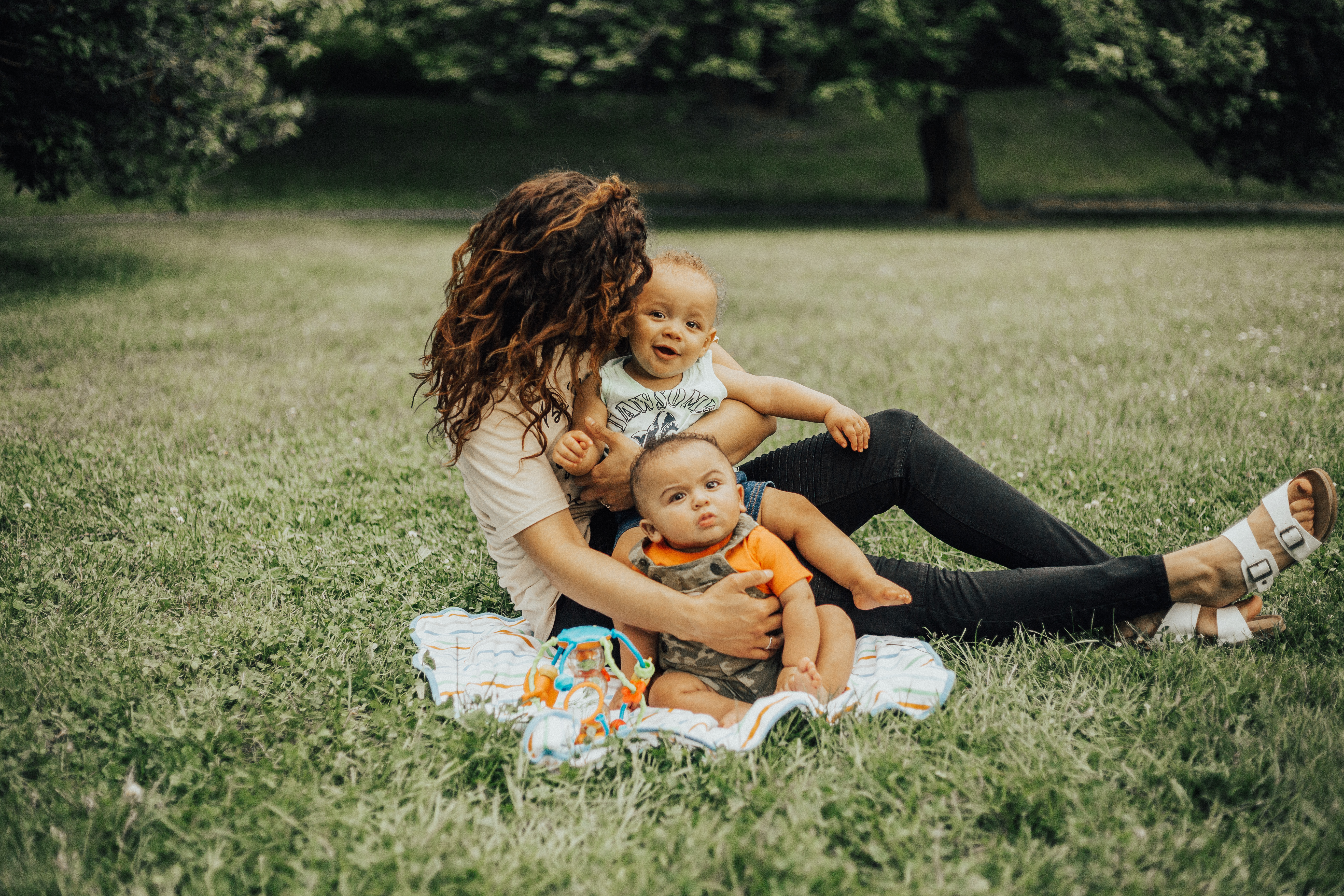 girl with babies